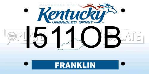 I511OB Kentucky License Plate