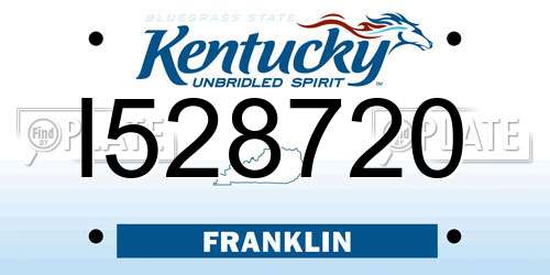 I528720 Kentucky License Plate