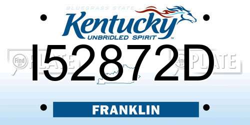 I52872D Kentucky License Plate