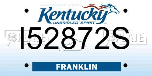 I52872S Kentucky License Plate