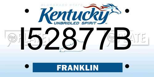 I52877B Kentucky License Plate