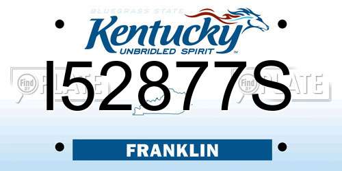 I52877S Kentucky License Plate