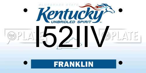 I52IIV Kentucky License Plate