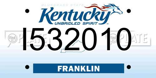 I532010 Kentucky License Plate