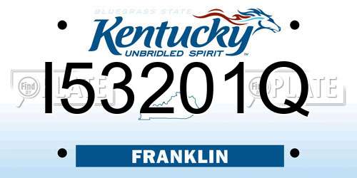 I53201Q Kentucky License Plate