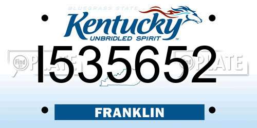 I535652 Kentucky License Plate