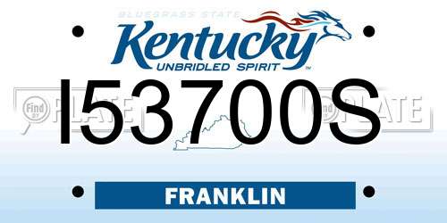 I53700S Kentucky License Plate