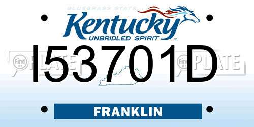 I53701D Kentucky License Plate