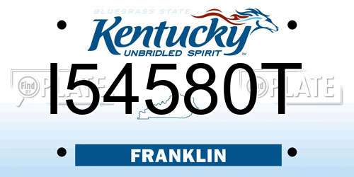 I54580T Kentucky License Plate