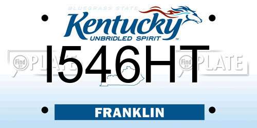 I546HT Kentucky License Plate