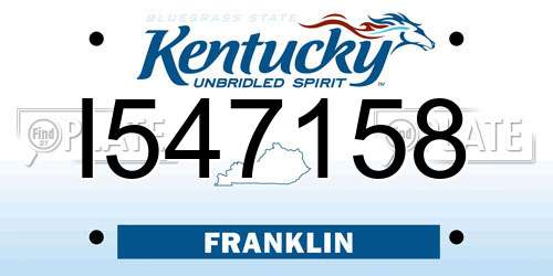 I547158 Kentucky License Plate