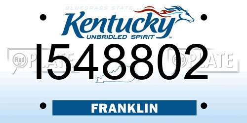 I548802 Kentucky License Plate