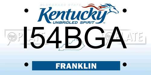 I54BGA Kentucky License Plate