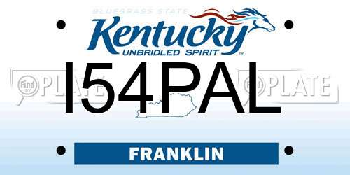 I54PAL Kentucky License Plate