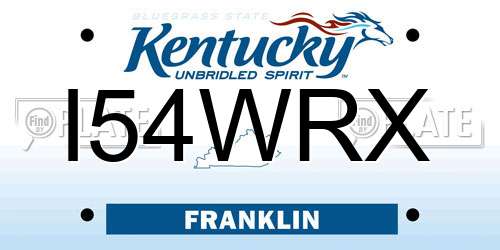 I54WRX Kentucky License Plate