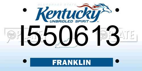 I550613 Kentucky License Plate