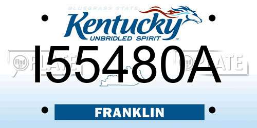 I55480A Kentucky License Plate