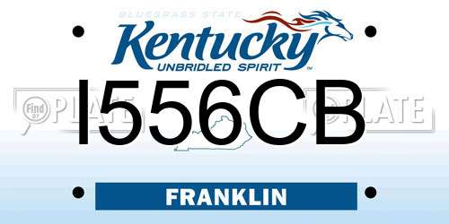 I556CB Kentucky License Plate