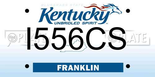 I556CS Kentucky License Plate