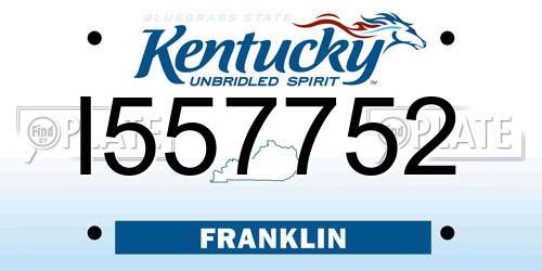 I557752 Kentucky License Plate