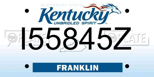 I55845Z Kentucky License Plate