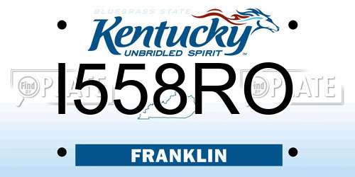 I558RO Kentucky License Plate