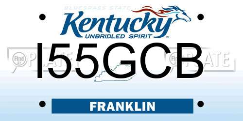 I55GCB Kentucky License Plate