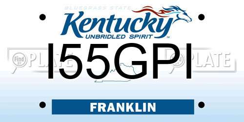 I55GPI Kentucky License Plate