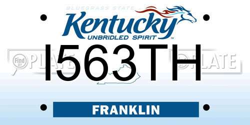 I563TH Kentucky License Plate