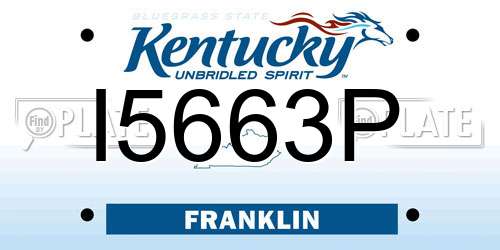 I5663P Kentucky License Plate