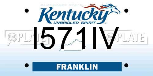 I571IV Kentucky License Plate