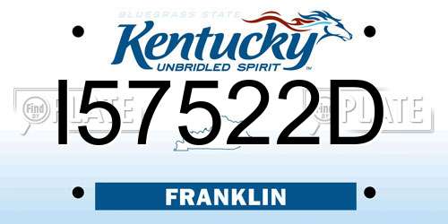 I57522D Kentucky License Plate