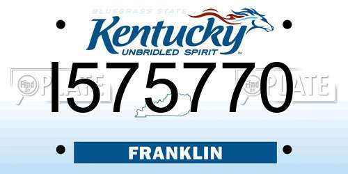 I575770 Kentucky License Plate