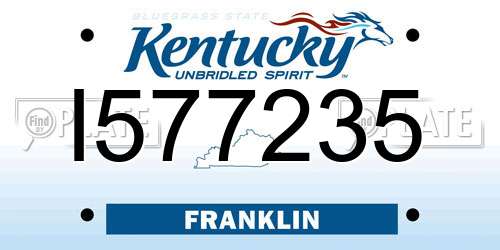 I577235 Kentucky License Plate