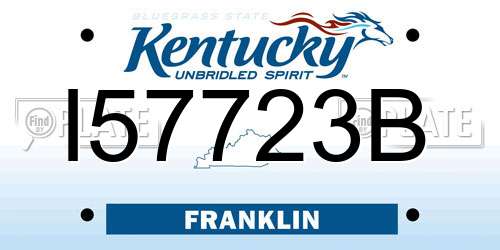 I57723B Kentucky License Plate