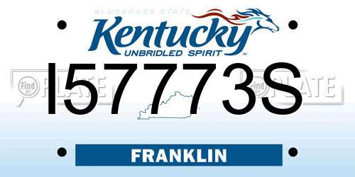 I57773S Kentucky License Plate