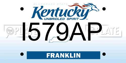 I579AP Kentucky License Plate