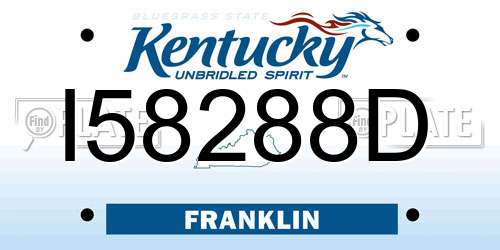 I58288D Kentucky License Plate