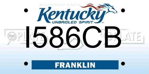 I586CB Kentucky License Plate