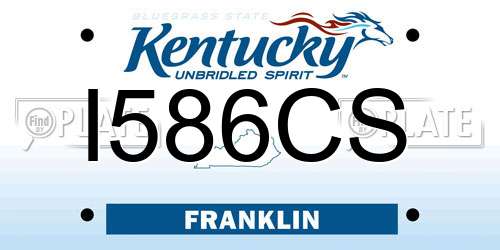 I586CS Kentucky License Plate