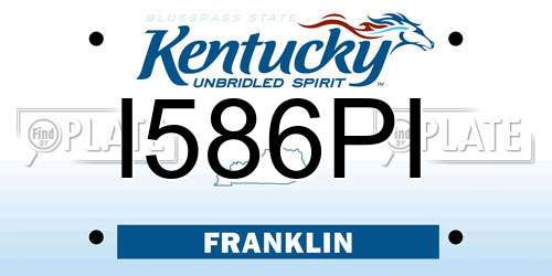 I586PI Kentucky License Plate