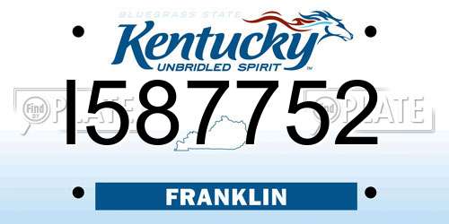 I587752 Kentucky License Plate