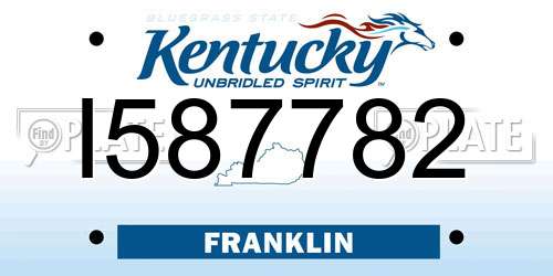 I587782 Kentucky License Plate
