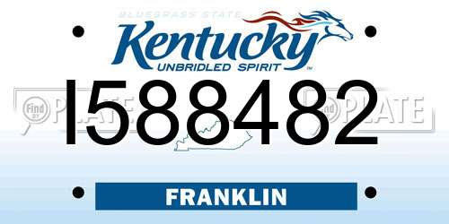 I588482 Kentucky License Plate