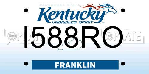 I588RO Kentucky License Plate