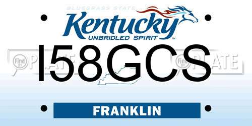 I58GCS Kentucky License Plate