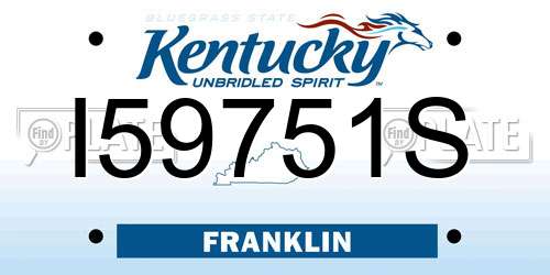 I59751S Kentucky License Plate