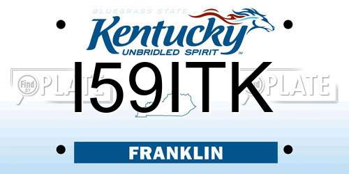 I59ITK Kentucky License Plate