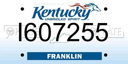 I607255 Kentucky License Plate