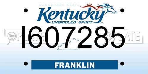 I607285 Kentucky License Plate